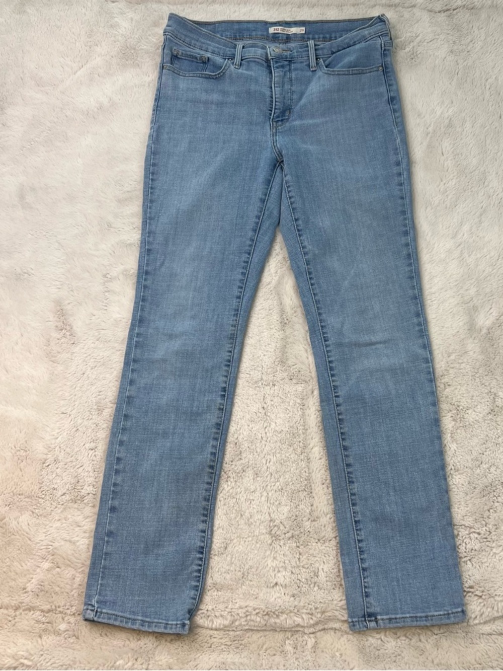 Levis 312 Shaping Slim Jeans Size 29 Light Blue Straight Leg Stretch